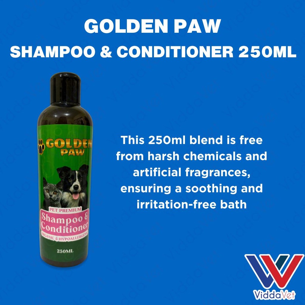 Golden Paw 2-in-1 Pet Shampoo & Conditioner 250ML