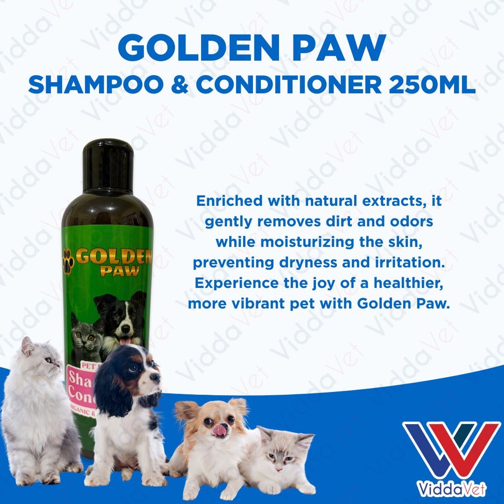 Golden Paw 2-in-1 Pet Shampoo & Conditioner 250ML