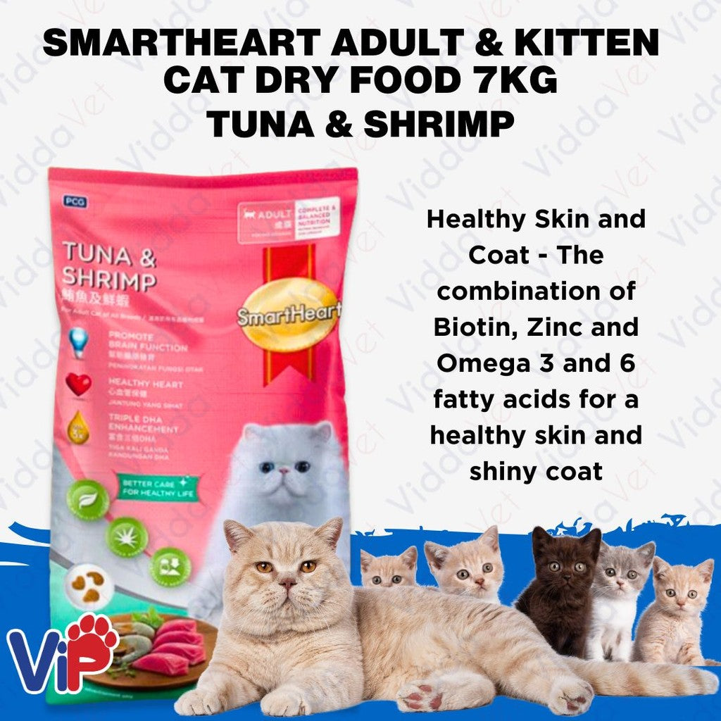 SmartHeart Adult and Kitten Cat Food Tuna and Shrimp 7kg