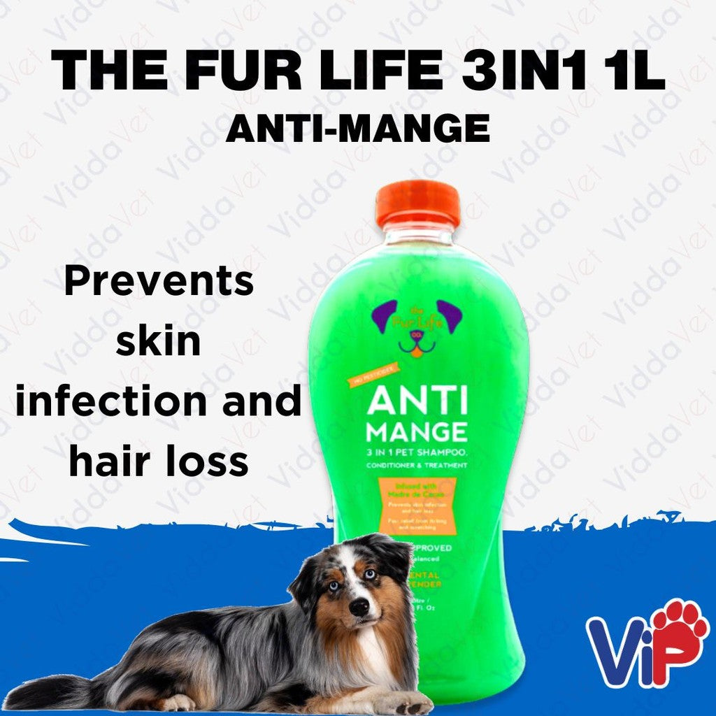 The Fur Life 3 in 1 Anti-Mange Shampoo 1L