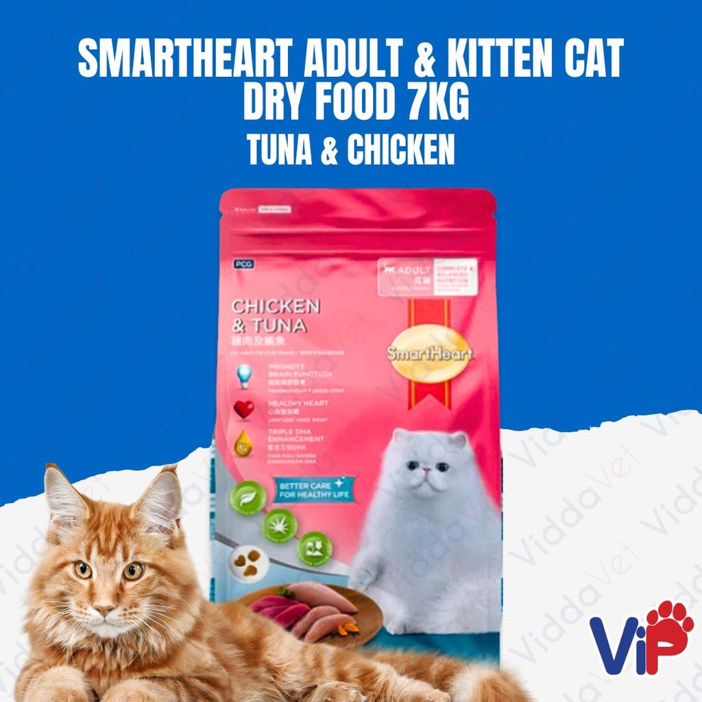 SmartHeart Adult & Kitten Cat Food  Tuna and Chicken 7kg