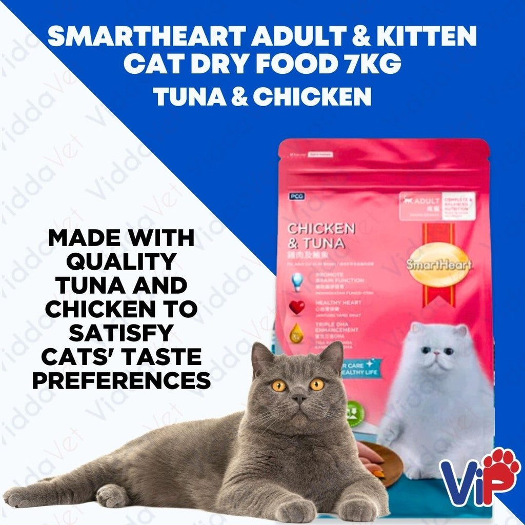 SmartHeart Adult & Kitten Cat Food  Tuna and Chicken 7kg