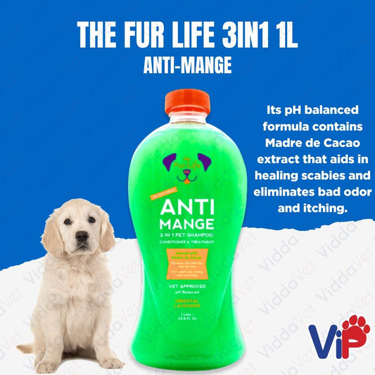 The Fur Life 3 in 1 Anti-Mange Shampoo 1L