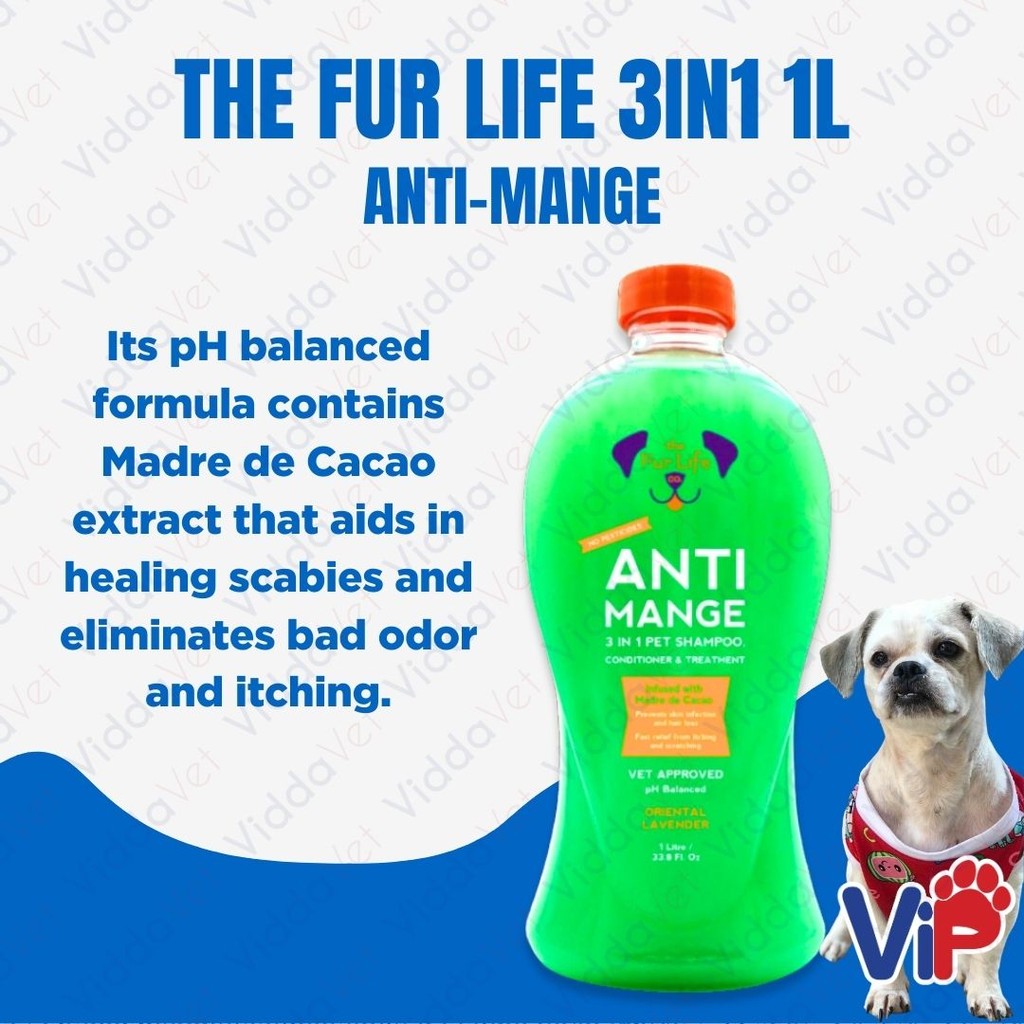 The Fur Life 3 in 1 Anti-Mange Shampoo 1L