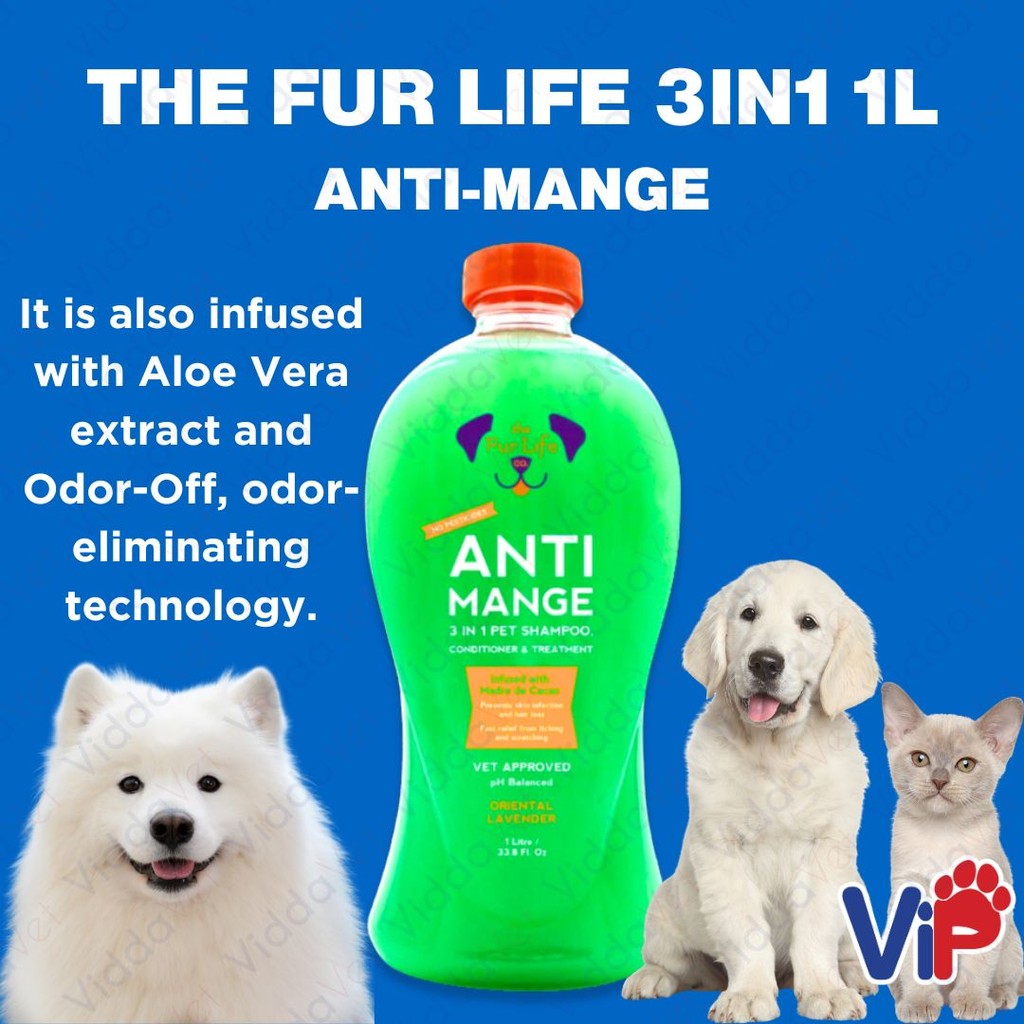 The Fur Life 3 in 1 Anti-Mange Shampoo 1L