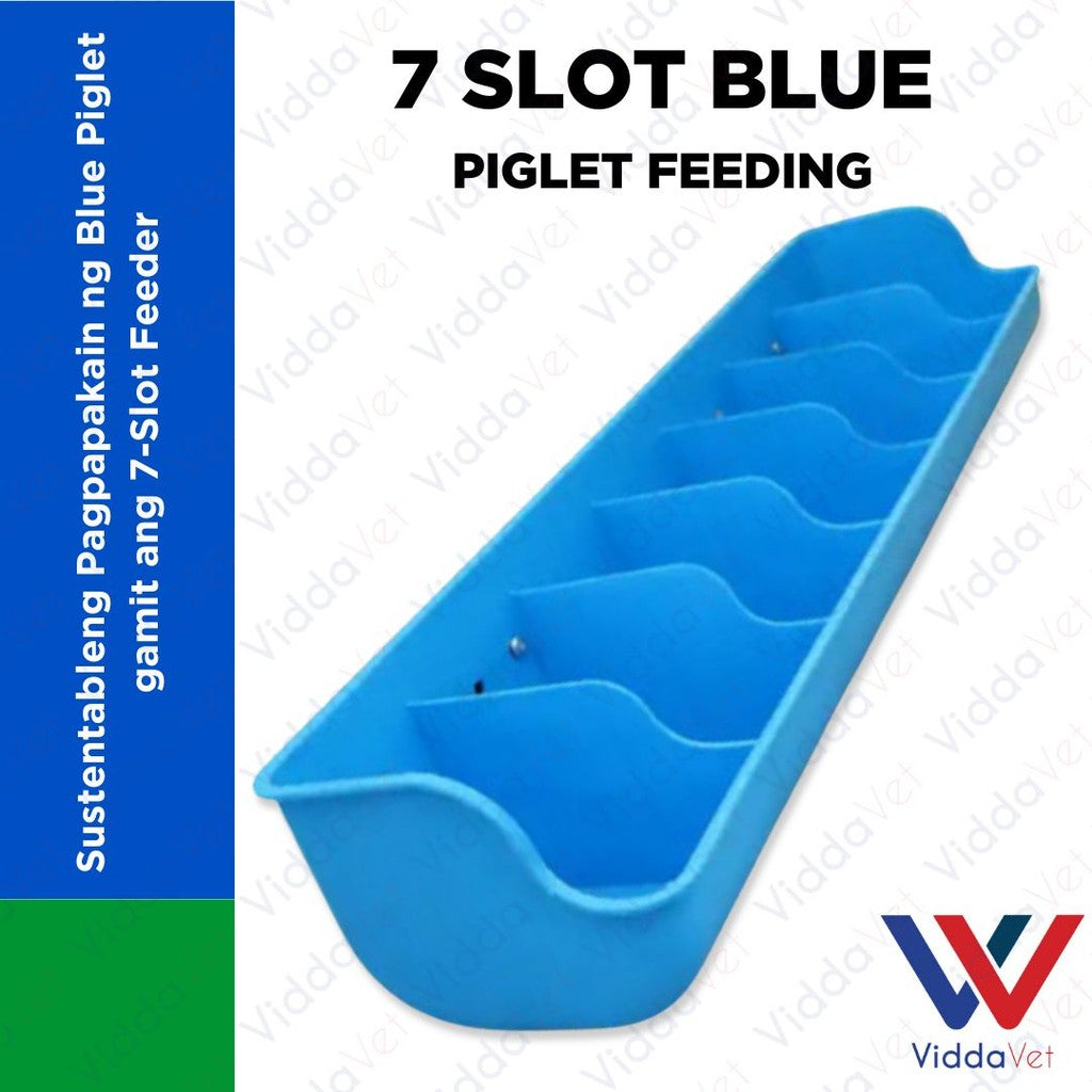 7 Slot Blue Piglet Feeder