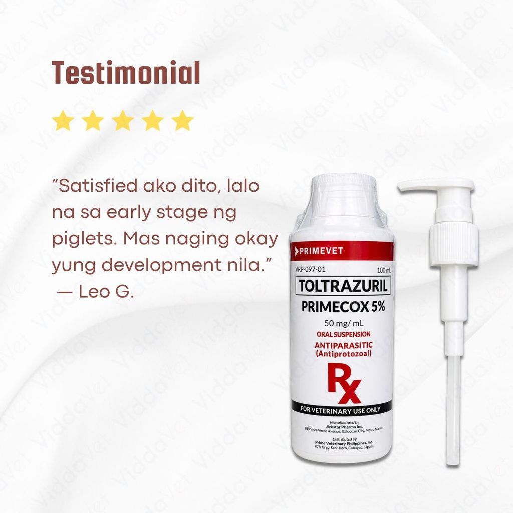 Primecox 5% 100ml Toltrazuril for Piglets and Calves Growth Support