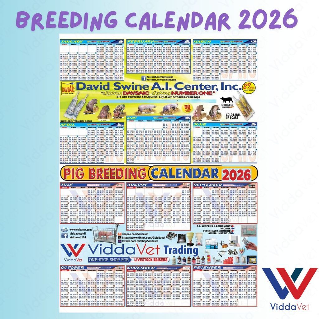 Pig Breeding & Farrowing Calendar 2026 for Swine Farmers