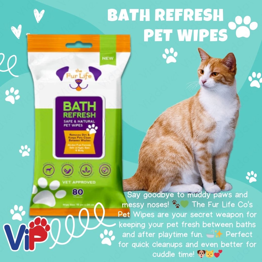 The Fur Life Co. Natural Pet Wipes Anti Tick Odor Off Bath Refresh and Mess Cleaner for Pets