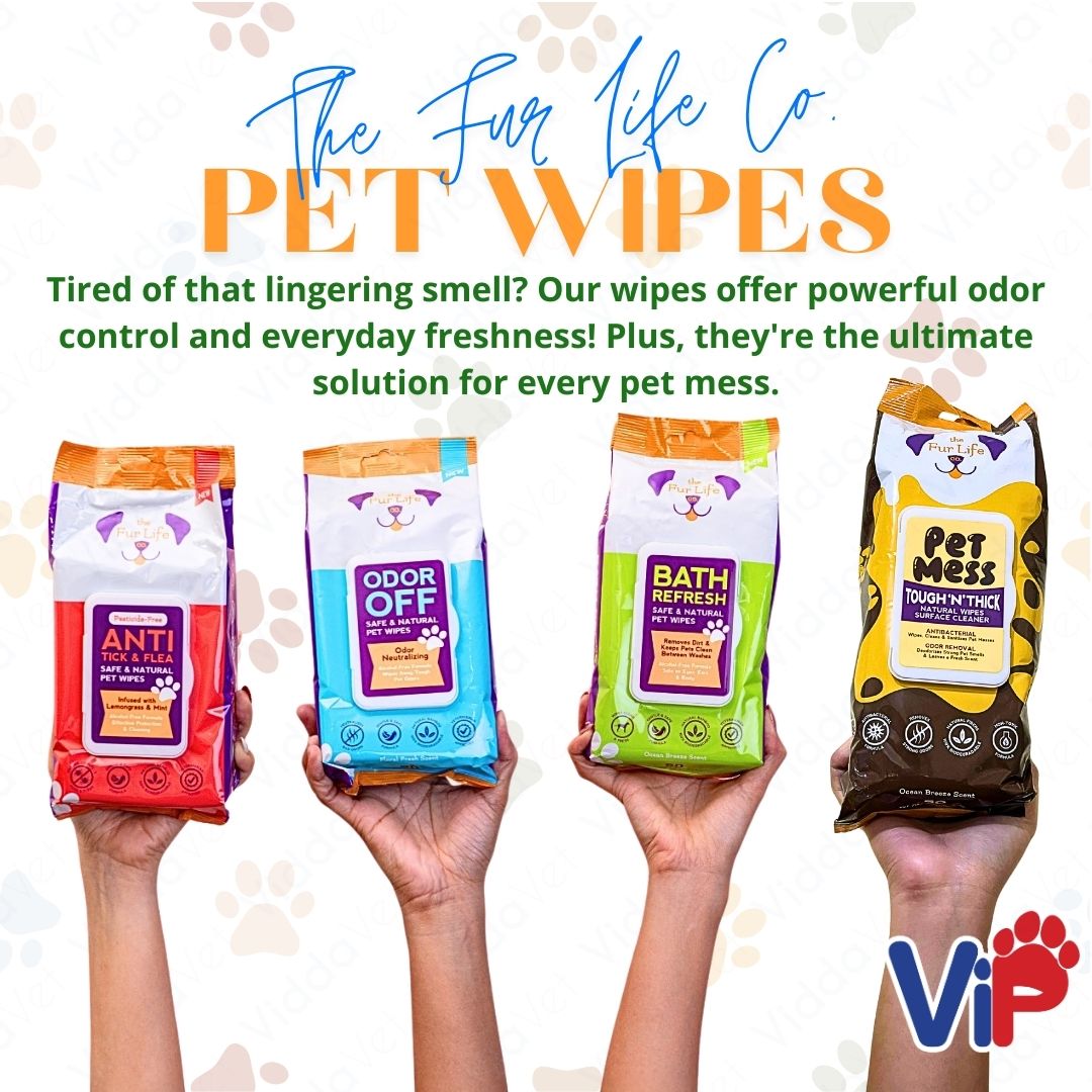 The Fur Life Co. Natural Pet Wipes Anti Tick Odor Off Bath Refresh and Mess Cleaner for Pets