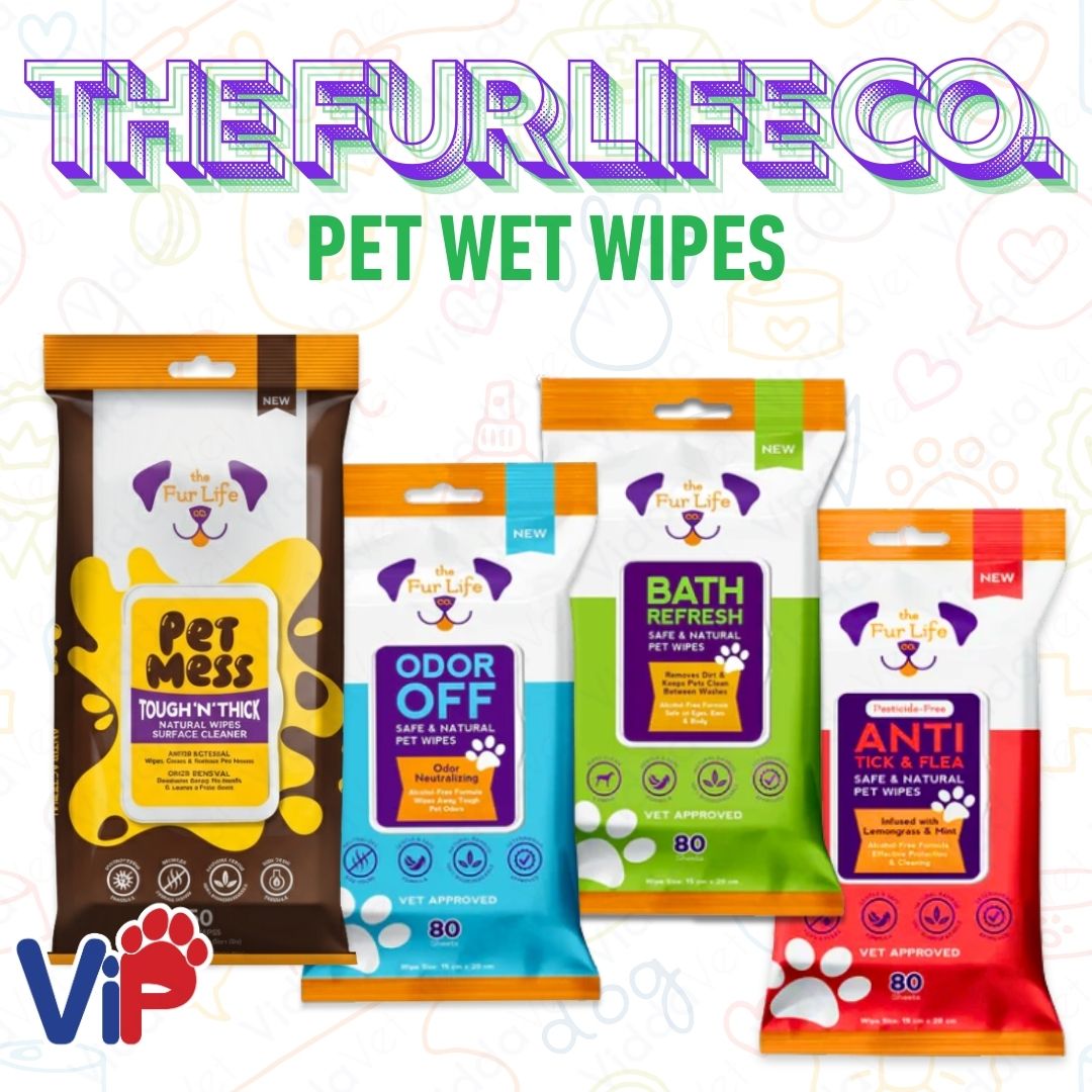 The Fur Life Co. Natural Pet Wipes Anti Tick Odor Off Bath Refresh and Mess Cleaner for Pets