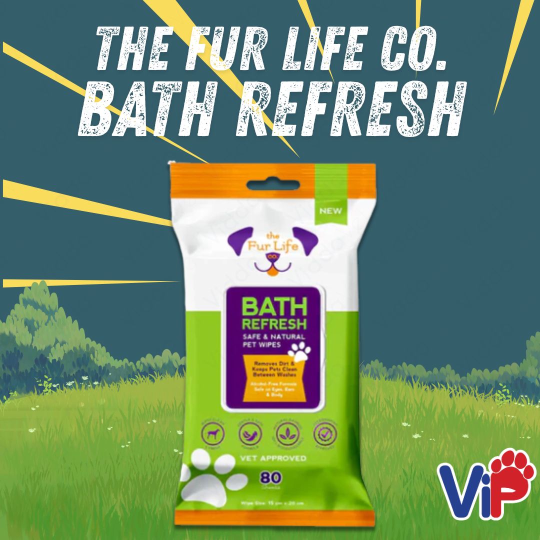 The Fur Life Co. Natural Pet Wipes Anti Tick Odor Off Bath Refresh and Mess Cleaner for Pets