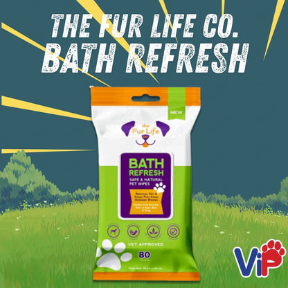 The Fur Life Co. Natural Pet Wipes Anti Tick Odor Off Bath Refresh and Mess Cleaner for Pets