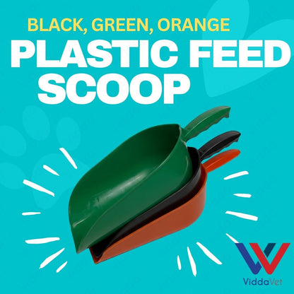 Plastic Feed Scoop for Animal Feed and Pet Supplies Orange Green Black