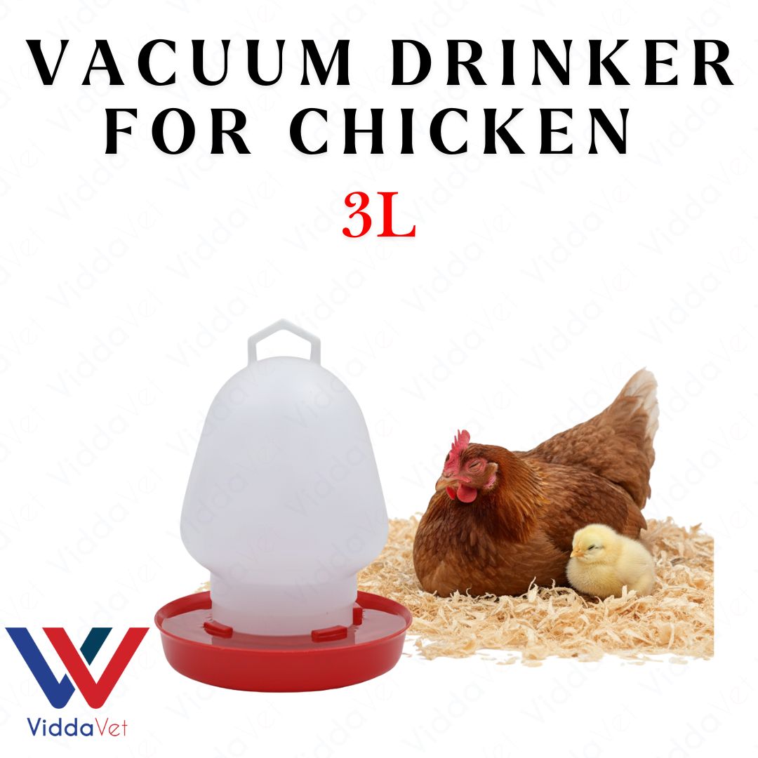 Poultry Vacuum Drinker Durable Plastic Water Feeder for Backyard Chickens and Gamefowl