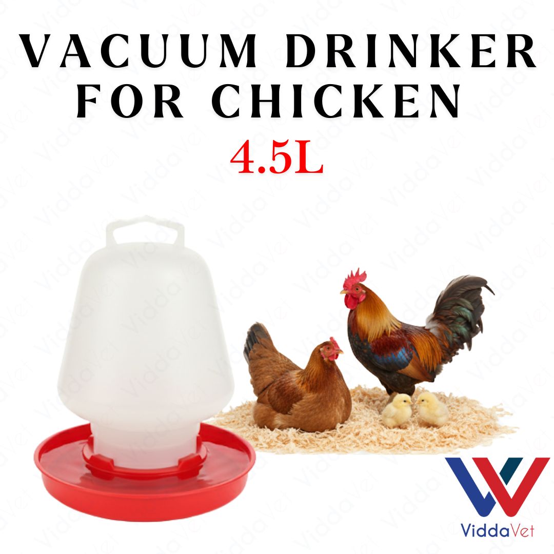 Poultry Vacuum Drinker Durable Plastic Water Feeder for Backyard Chickens and Gamefowl