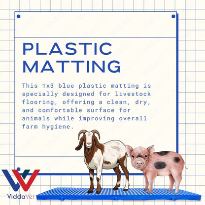 1x3 Blue Plastic Matting Durable Livestock Flooring Non Slip Easy Clean