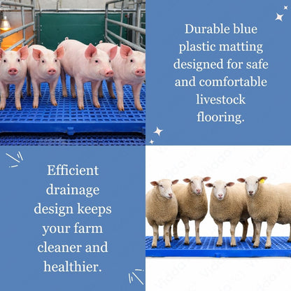 1x3 Blue Plastic Matting Durable Livestock Flooring Non Slip Easy Clean
