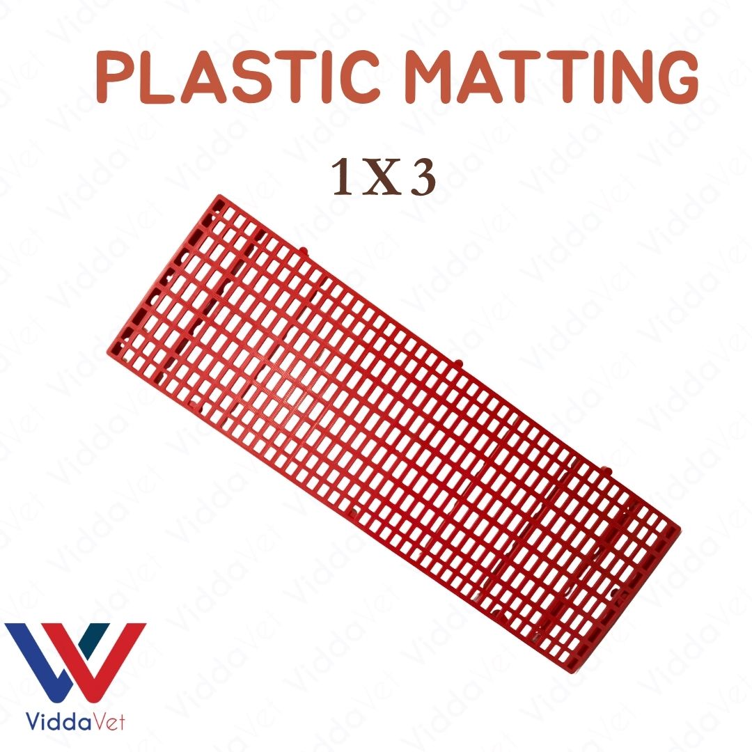 1x3 Red Plastic Matting Durable Flooring for Livestock Cages and Pens