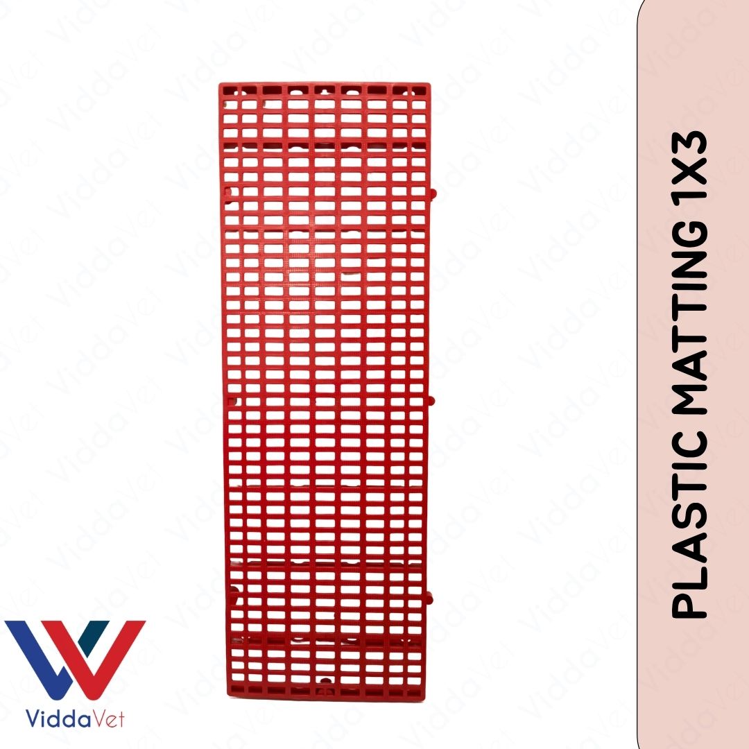 1x3 Red Plastic Matting Durable Flooring for Livestock Cages and Pens