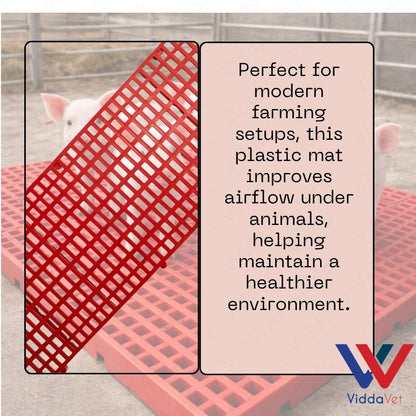 1x3 Red Plastic Matting Durable Flooring for Livestock Cages and Pens