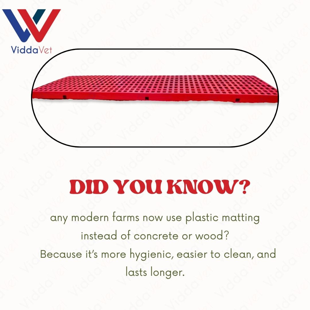 1x3 Red Plastic Matting Durable Flooring for Livestock Cages and Pens
