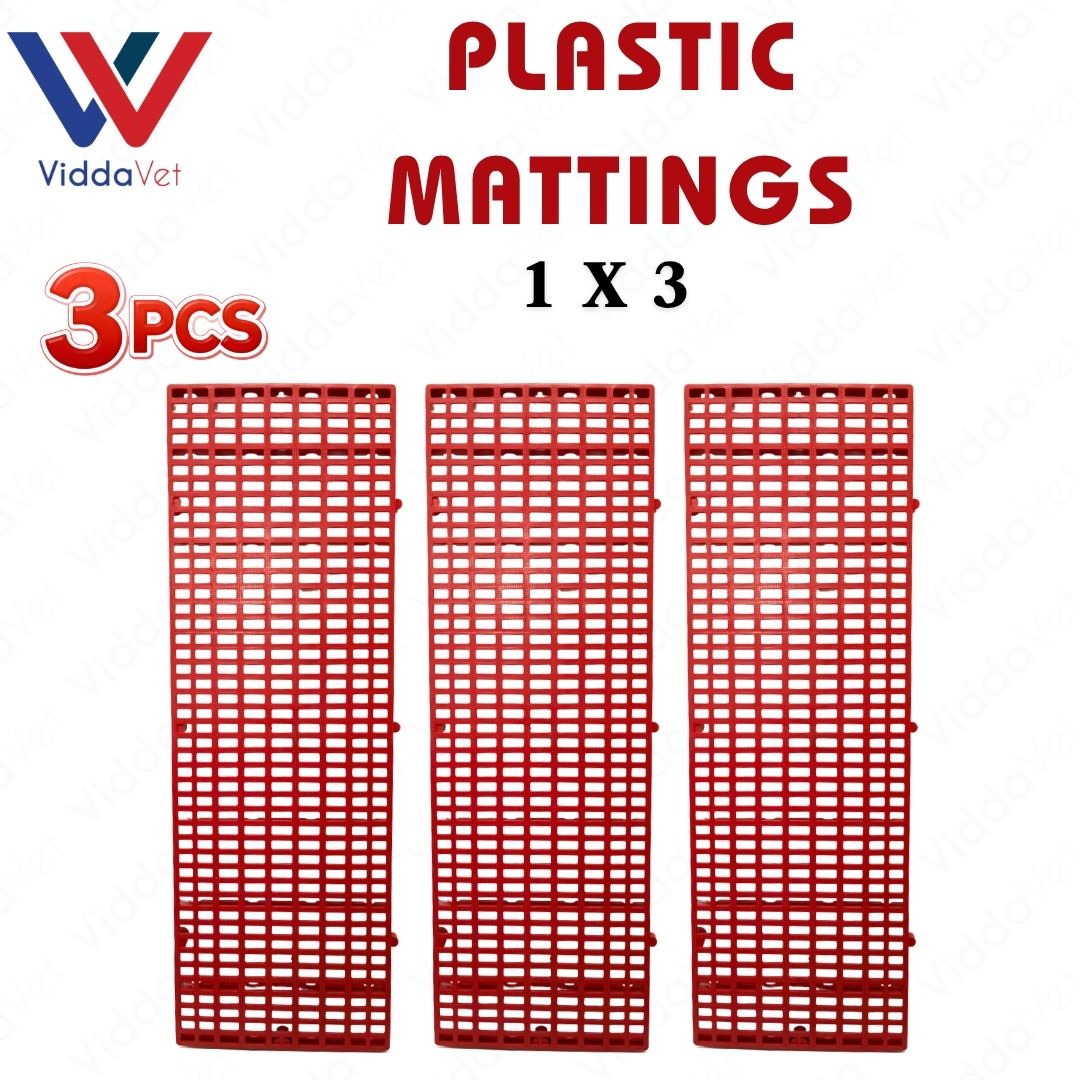 1x3 Red Plastic Matting Durable Flooring for Livestock Cages and Pens