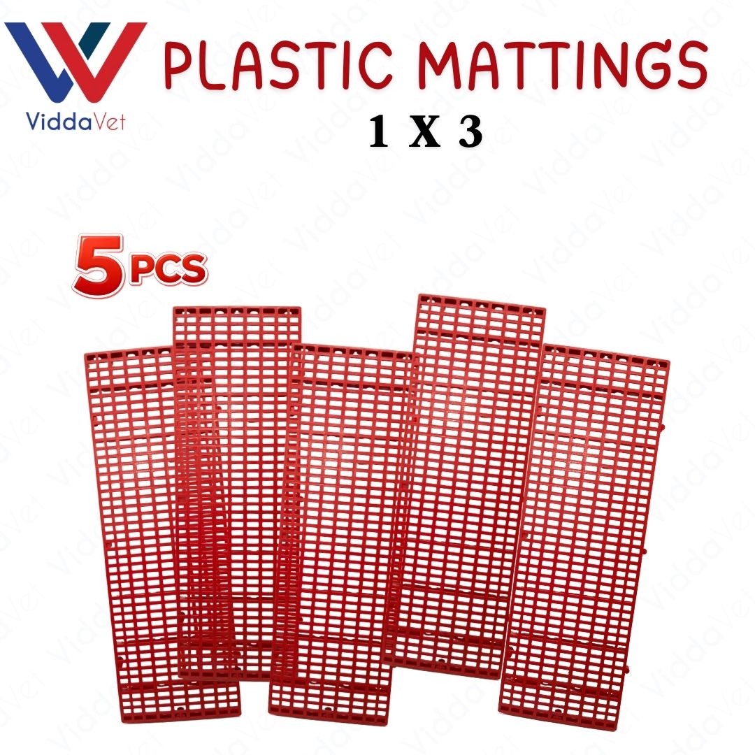 1x3 Red Plastic Matting Durable Flooring for Livestock Cages and Pens