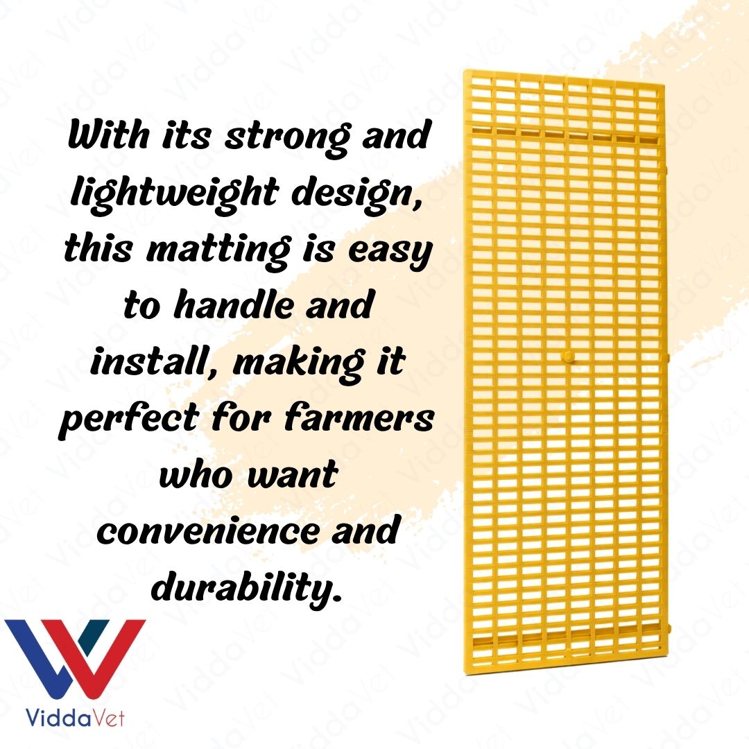 1x3 Yellow Plastic Matting for Animal Pens Non Slip Easy Clean Flooring