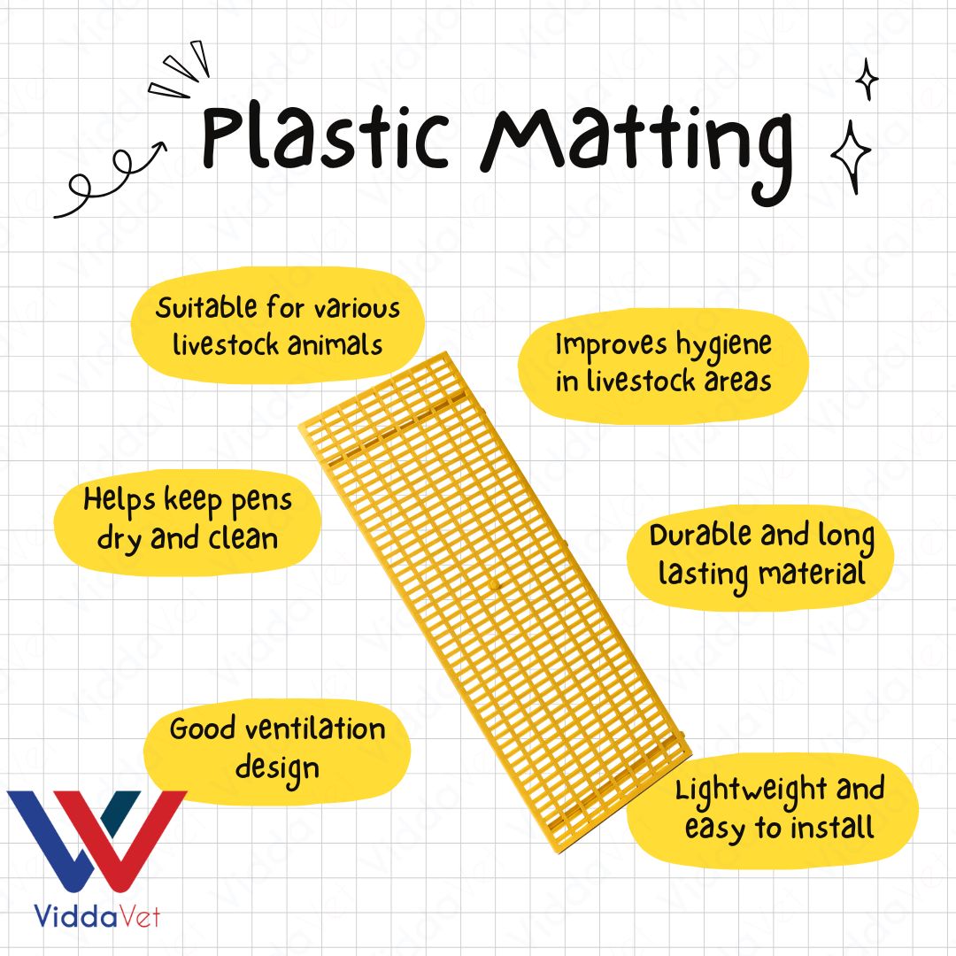 1x3 Yellow Plastic Matting for Animal Pens Non Slip Easy Clean Flooring