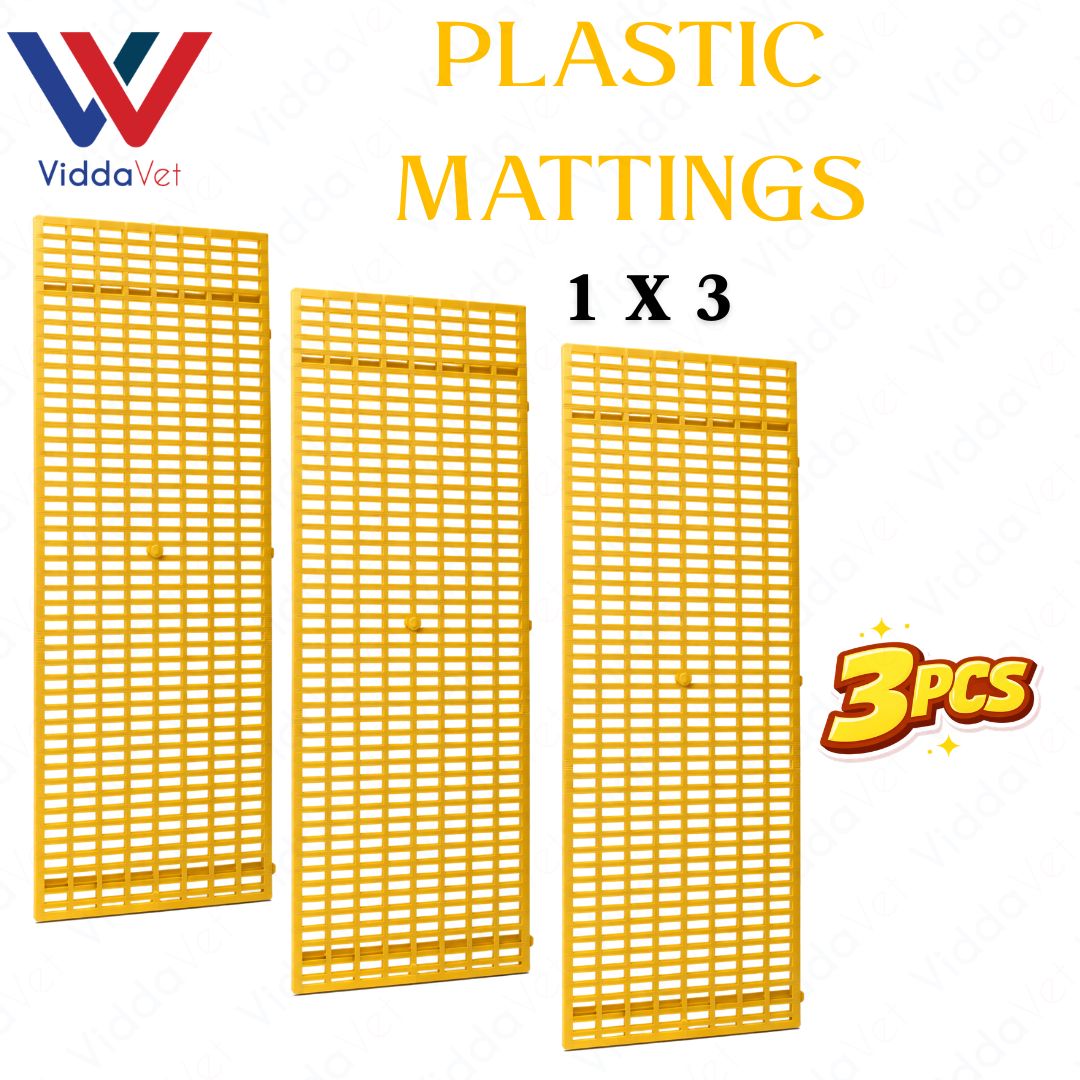 1x3 Yellow Plastic Matting for Animal Pens Non Slip Easy Clean Flooring
