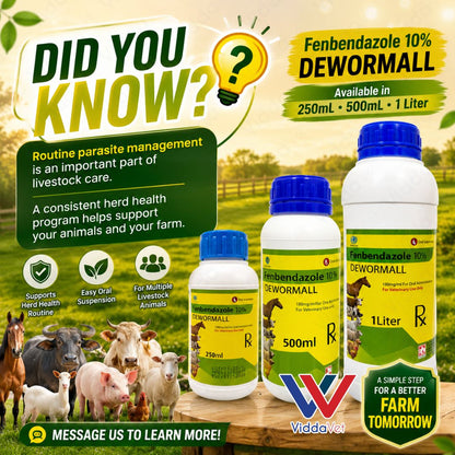 Fenbendazole 10% Dewormall Livestock Oral Dewormer for Farm Animals