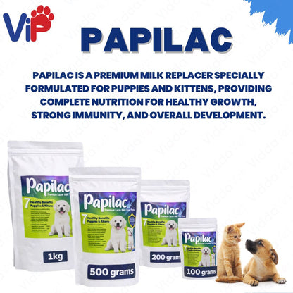 Papilac Complete Milk Formula Puppies Kittens Available 100g 500g 200g 1kg Pack