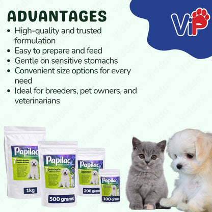 Papilac Complete Milk Formula Puppies Kittens Available 100g 500g 200g 1kg Pack