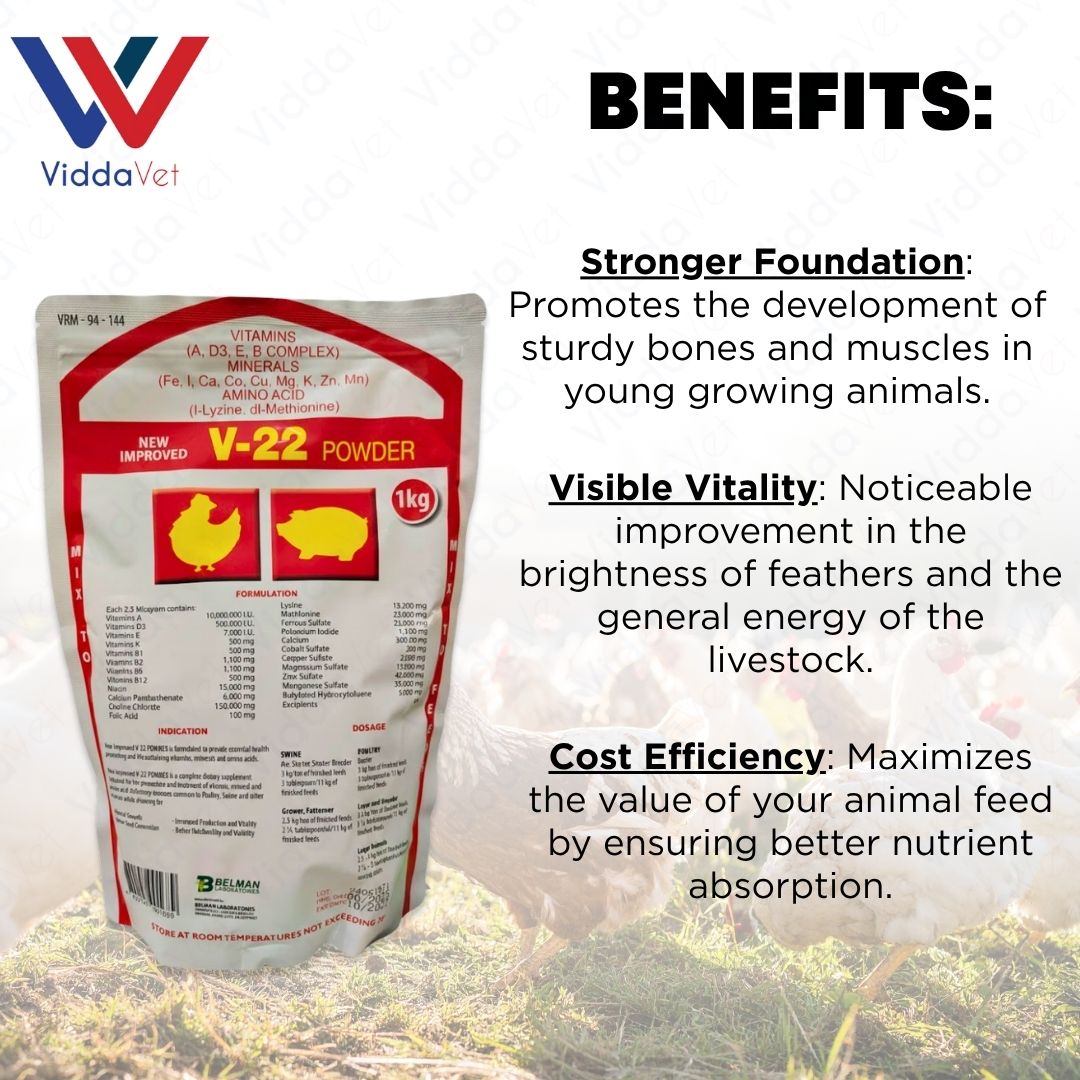 V22 1KG Animal Vitamin Supplement For Poultry And Farm Livestock