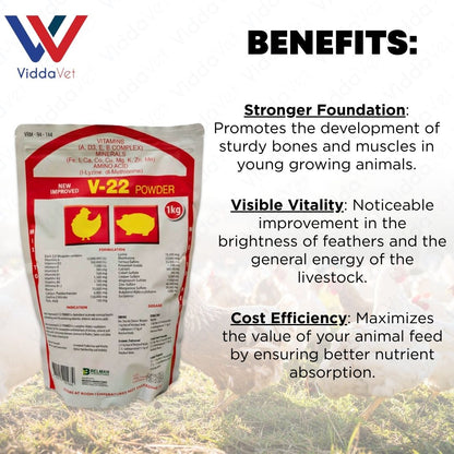 V22 1KG Animal Vitamin Supplement For Poultry And Farm Livestock