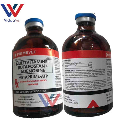 [ Metaprime -ATP 100ml ] (multivitamins+butafostan+adenosine) for pets ,livestock,  same as Coforta