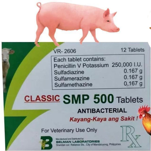 SMP 500 Antibiotic Tablets - Penicillin V + Sulfa for Swine Sheep Goats ...