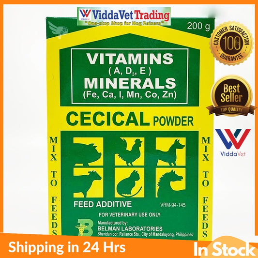 Cecical Powder Vitamins + Minerals Feed Additive 200 Grams