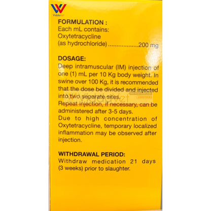 Oxytetra Robi LA Inj.. Solution for Respiratory Infections 100ml for animals