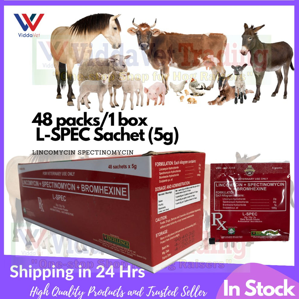 L-Spec Powder Sachet 5g - Veterinary Antibiotic for Swine & Poultry ...