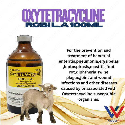 Oxytetra Robi LA Inj.. Solution for Respiratory Infections 100ml for animals