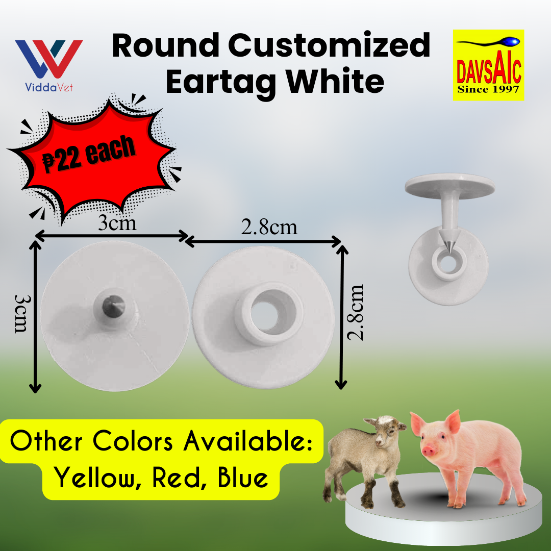 Customized Eartag Round, Small, Medium, Large, Extra Large for Pigs, Sheep & Cattle