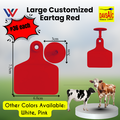 Customized Eartag Round, Small, Medium, Large, Extra Large for Pigs, Sheep & Cattle