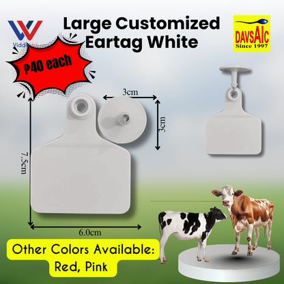 Customized Eartag Round, Small, Medium, Large, Extra Large for Pigs, Sheep & Cattle