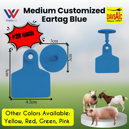 Customized Eartag Round, Small, Medium, Large, Extra Large for Pigs, Sheep & Cattle