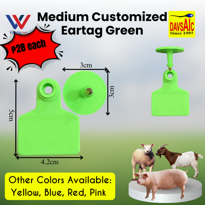 Customized Eartag Round, Small, Medium, Large, Extra Large for Pigs, Sheep & Cattle