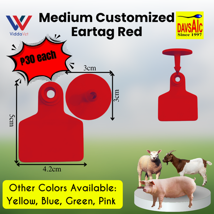 Customized Eartag Round, Small, Medium, Large, Extra Large for Pigs, Sheep & Cattle