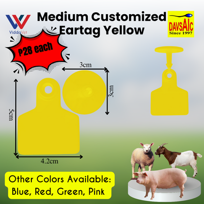 Customized Eartag Round, Small, Medium, Large, Extra Large for Pigs, Sheep & Cattle