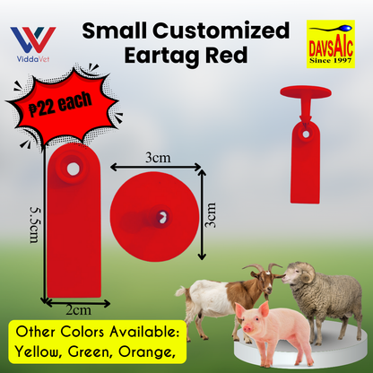 Customized Eartag Round, Small, Medium, Large, Extra Large for Pigs, Sheep & Cattle